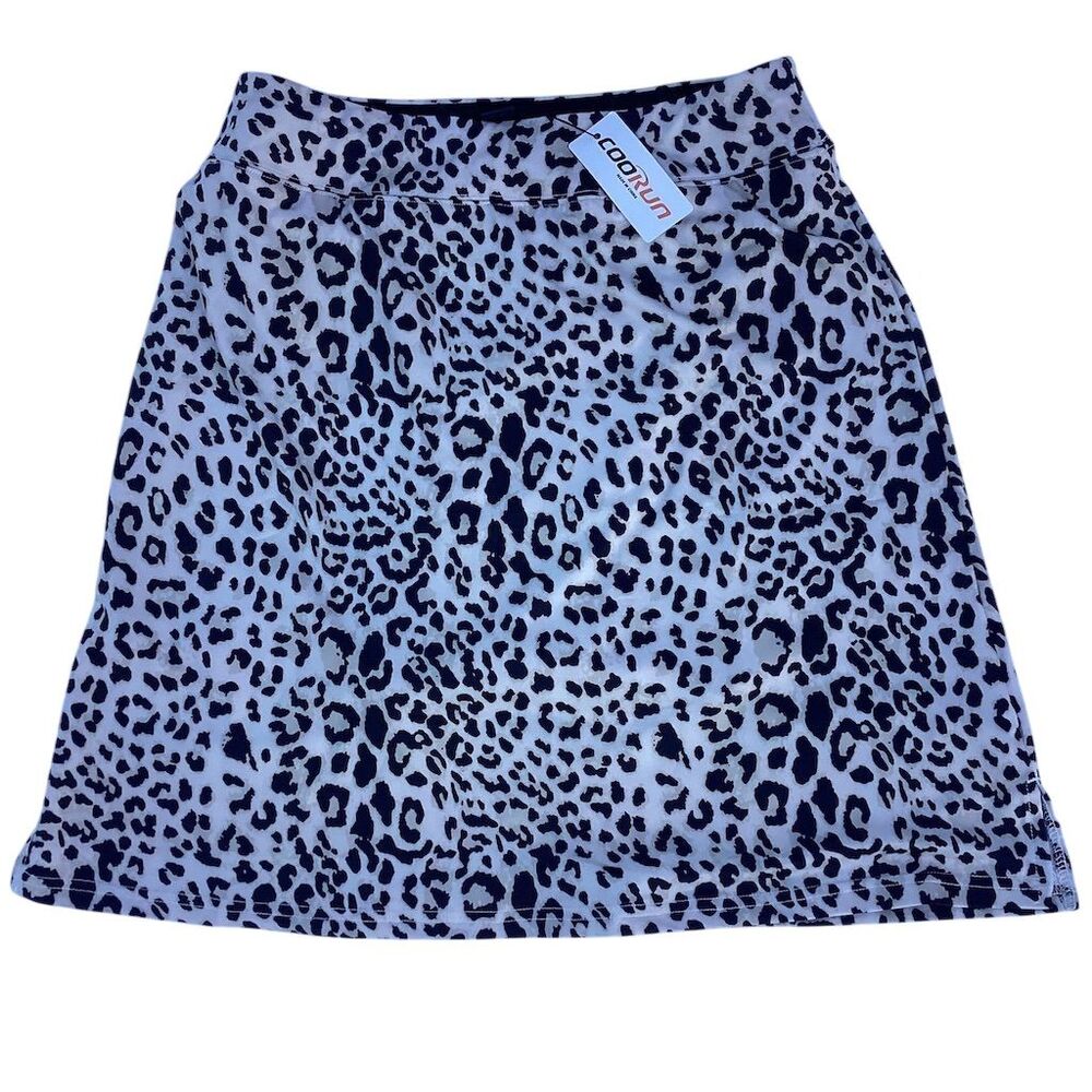 Coo Run Women's Black Leopard‎ Print Mini Skirt Size M Casual Short